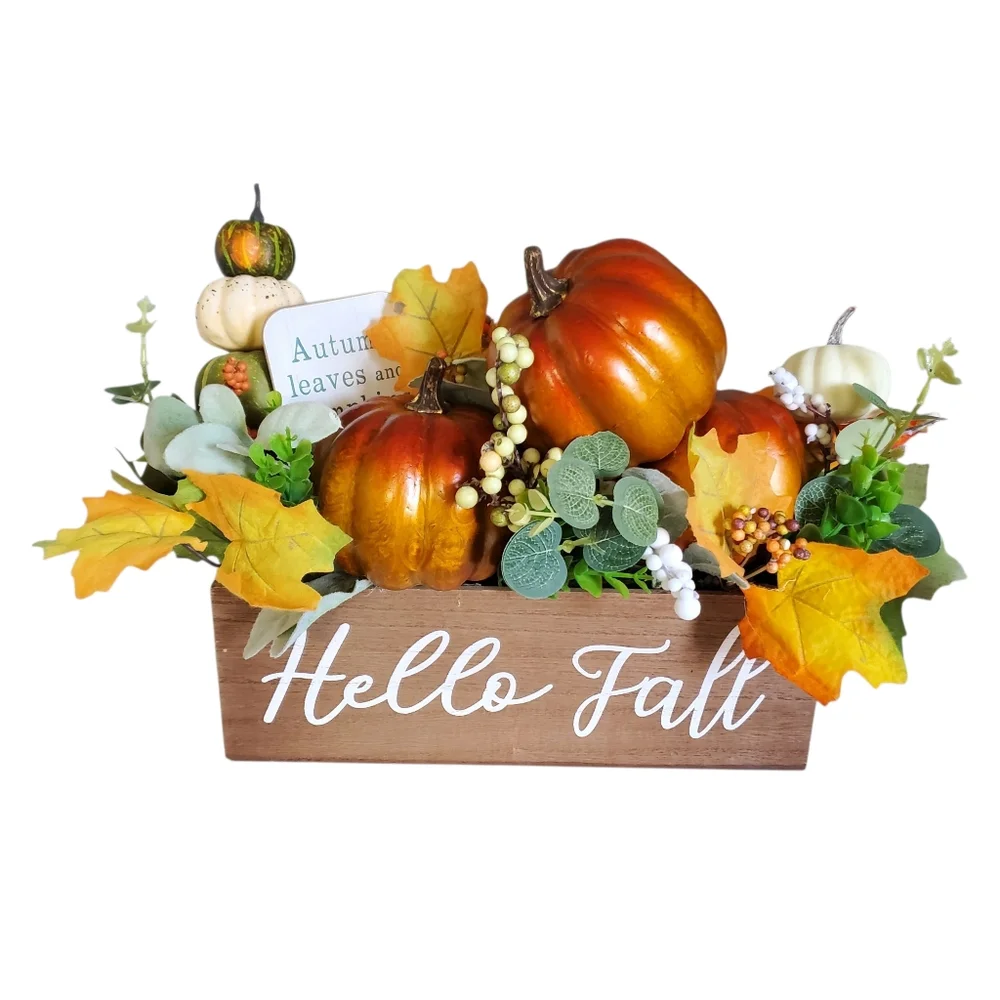 NWOT Autumn Harvest Pumpkin Arrangement Hello Fall